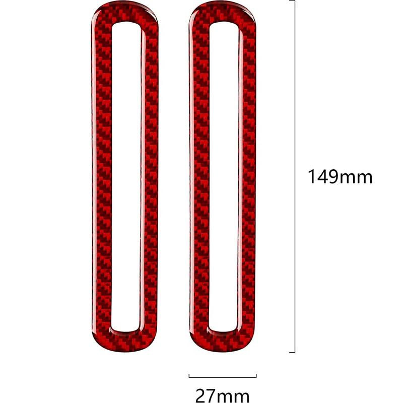 2Pcs Carbon Fiber Interior Door Air Condition Outlet Vent Cover Trim for Ford Mustang 2015+