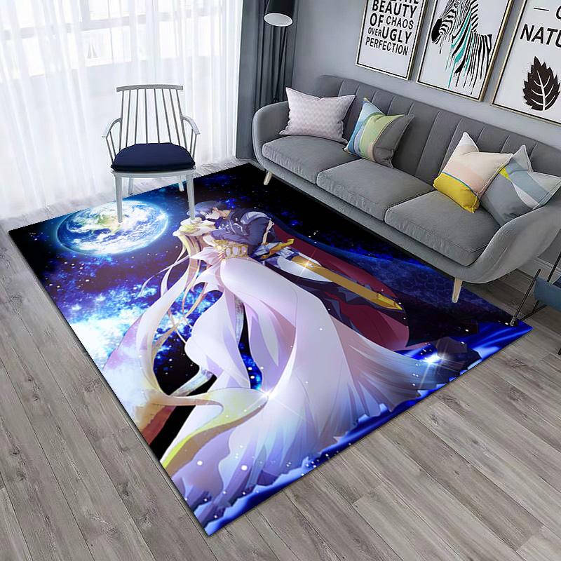 Cute Cartoon Theme Sailor Moon Tsukino Usagi Cartoon Rug Multifunctional Household Anti-slip Decorative Door Mat, Outdoor Floor Mat, and Carpet Y8