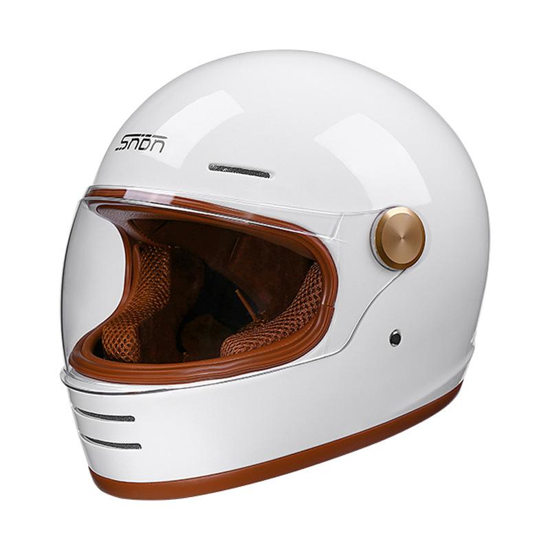 DOT Certified vintage full-face motorcycle helmet, full-face helmet for motorcycles and electric vehicles, suede lining