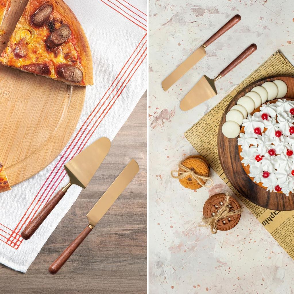 Kuchenschaufel-Set (2 Stück), Kuchenheber-Set aus Edelstahl mit Goldfinish, 2 Stück, Nestroots