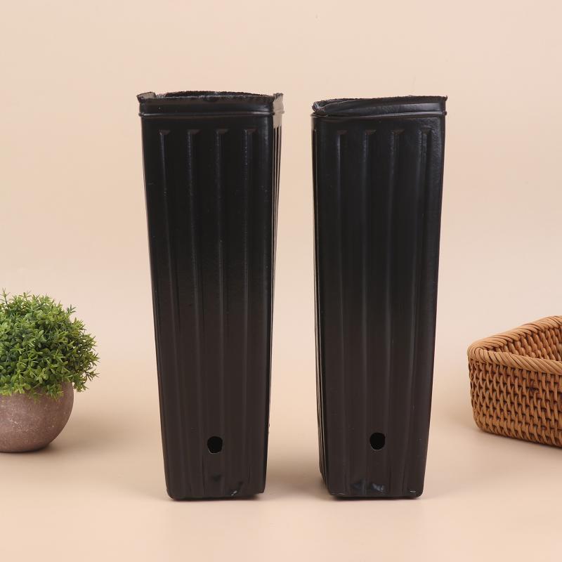 20Pcs Plastic Deep Nursery Pots Treepots With Ventilation And Drainage Black Square Seed Starting Pots Flower Plant Containers
