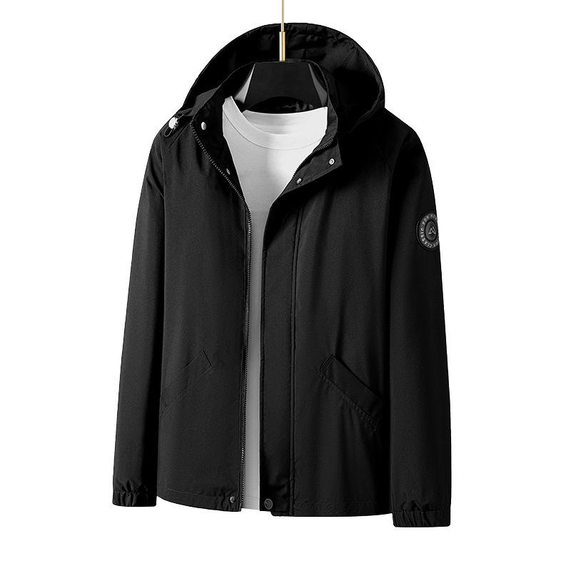 Men's Plus Size Windproof Waterproof Jacket - Lightweight, Versatile Long Sleeve for Spring and Autumn.