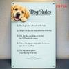 Vintage Dog Rulebook Metal Sign Waterproof Tin Plaque Wall Art Home Cafe Decor
