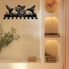 Metal Wall Hanging Storage Rack – Bird and Flowers Design Coat Rack for Keys and Hats, Wall-Mount Hooks, and Coat Organizer