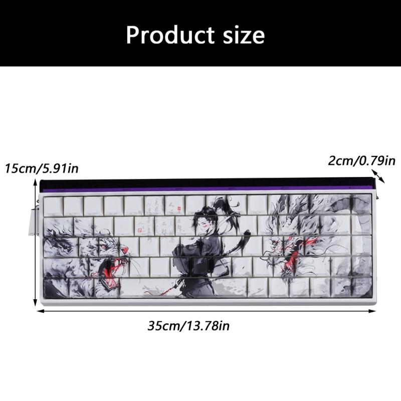 Anti Slip PBT Keycaps Dragon Theme Side Printing For Most Mechanical Keyboards 60% 68% Pattern