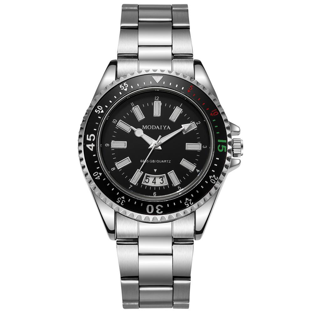Men s Quartz Wristwatch with Luminous Steel Hands & Markers