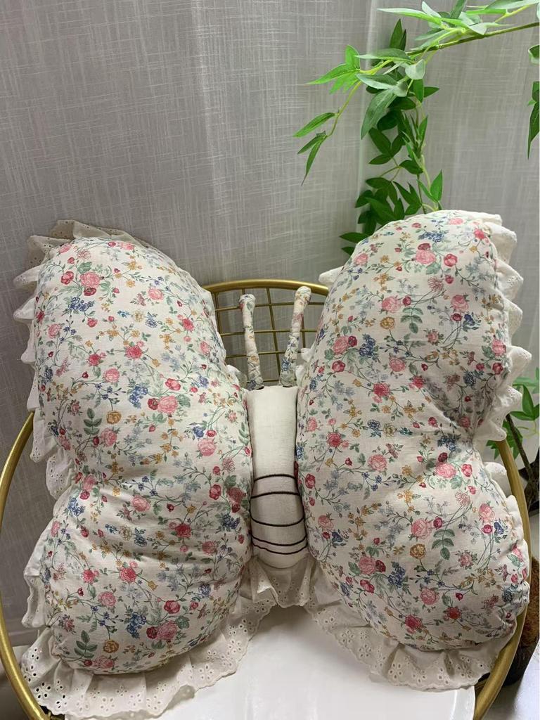 Floral Lace Cotton Linen Throw Pillow for Sofa, Bedroom, Office - Simple Backrest Seat Cushion
