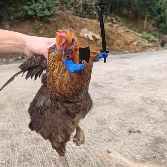 3D Printed Chicken Arm with Shoot Vegetable Spatula Poultry Arm Accessories Funny Chicken Fake Arm Prop Farm Prank Toy