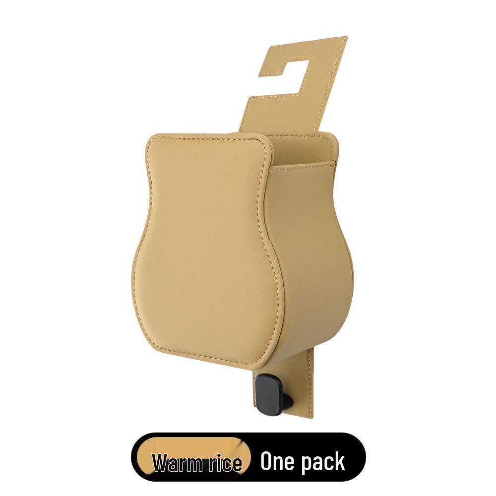 

Leather Car Seat Back Cup Holder and Storage Bucket for Drinks and Goodies