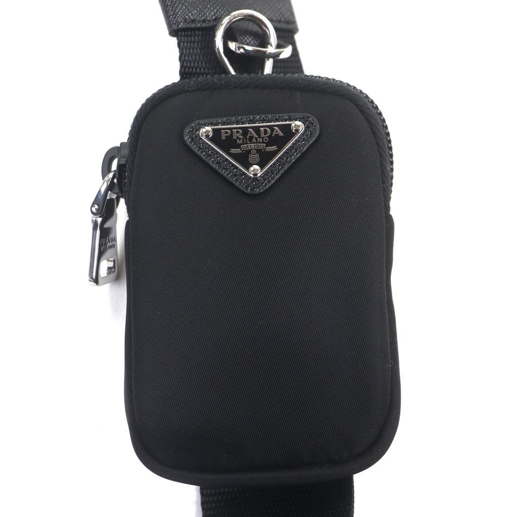 Excellent PRADA Shoulder Bag Black Nylon Mens 1BC421 Used