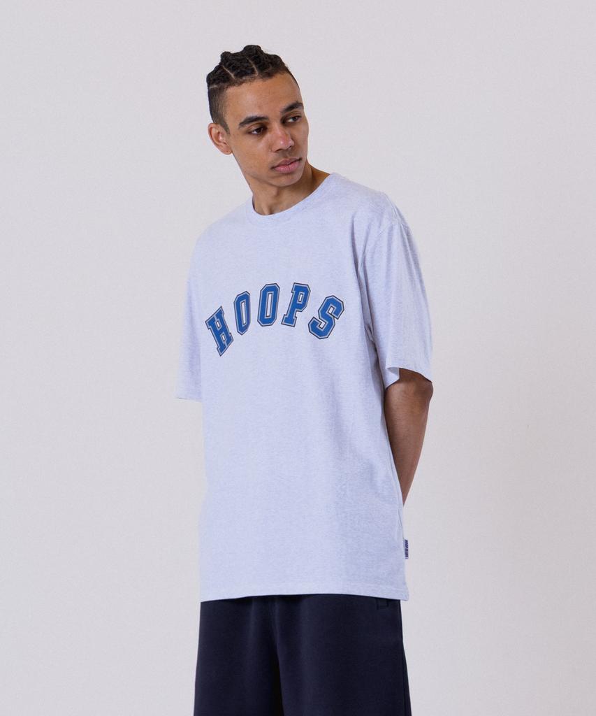 ALL DAY HOOPS Varsity Logo Oversized Short Sleeve T-Shirt Melange White