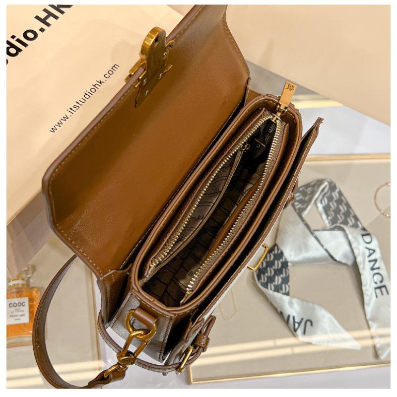 Simple Genuine Leather Handheld Women's Bag Small Square Bag 2023 New Trend Versatile Fashion Niche One-shoulder Crossbody Bag Summer