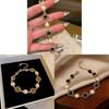 Sonnenthematischer Schmuck Handkette mit Imitationsperlen und funkelnden Strasssteinen für Damen