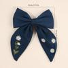 Floral Embroidered Bow Hair Clips Flower Ribbon Hairpins Sweet Handmade Bownot Barrette For Girls Women Kids Headwear Accesories