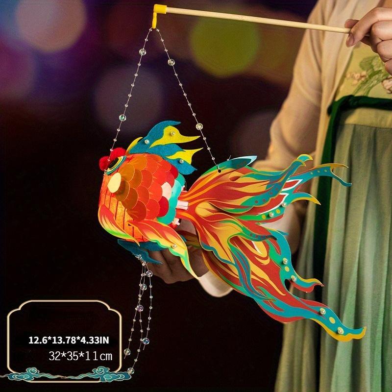 

Новогодний Весенний Фестиваль Diy Портативный Светящийся Ретро Рыбный Фонарь Новогодний Игрушечный Фонарь Материал Сумка S