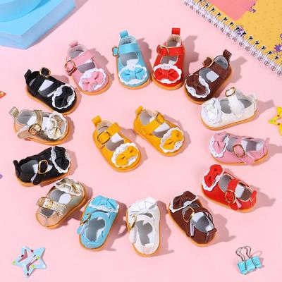 Girl's Wears Mini Clothes Doll Accessories Casual Shoes 14 Inches Doll Doll Shoes Bow Leather
