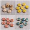 20pcs Flat Round 15mm Handmade Ceramic Porcelain Loose Spacer Beads Lot for Jewelry Making Accessories DIY Crafts Findings Creativity Beads