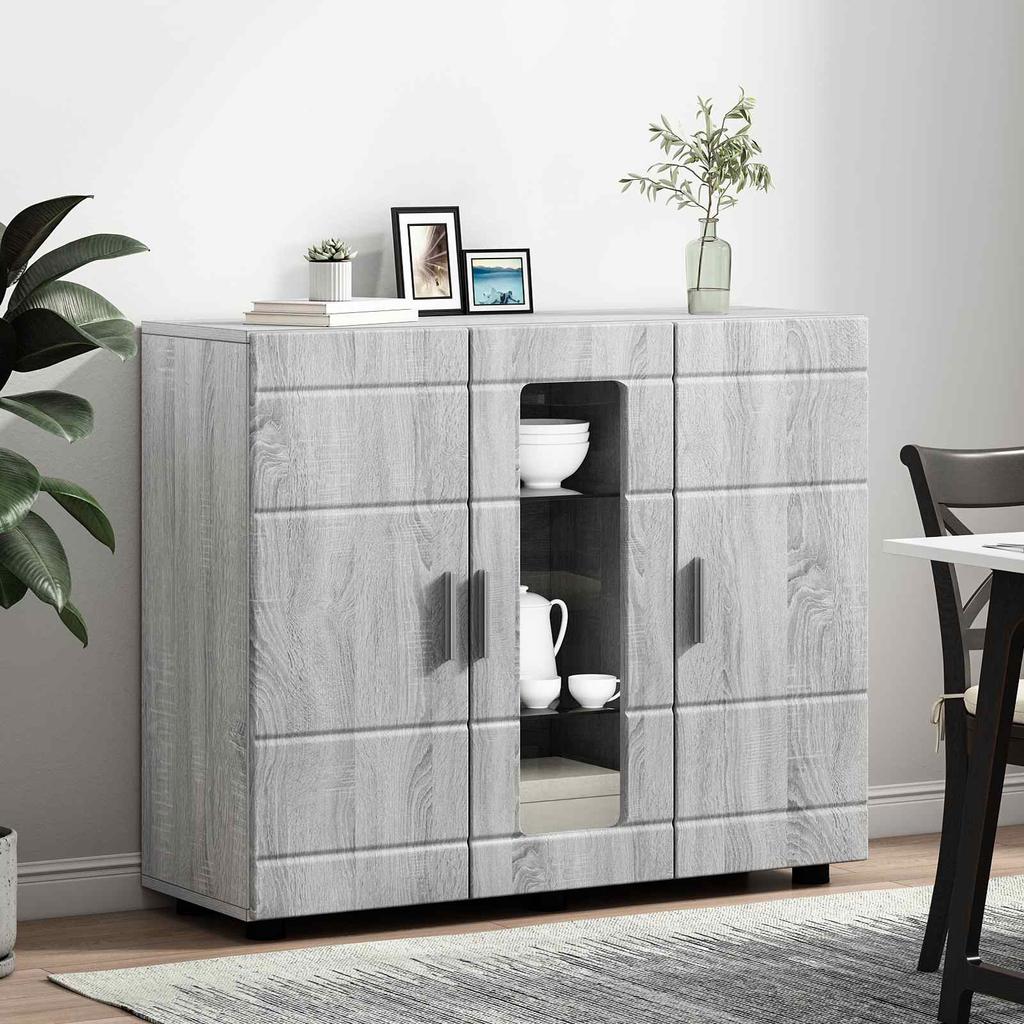 Wooden Cabinet Grey Sonoma 88.5 x 30.5 x 73 cm Particleboard