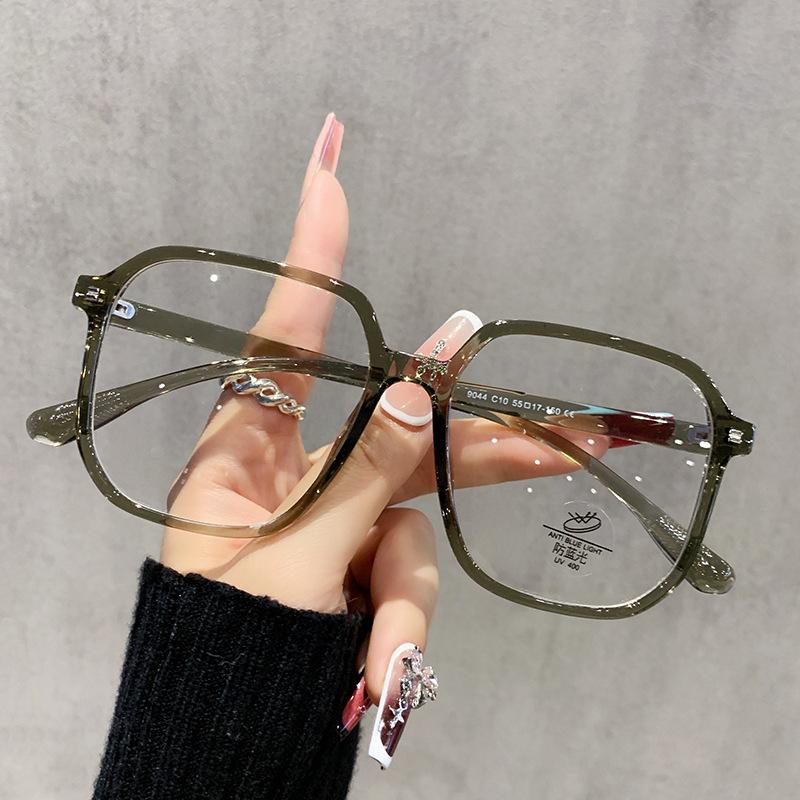 Fashion Leopard Oversized Myopia Glasses Women Square Blue Light Blocking Ultralight TR90 Minus Diopter Eyeglasses