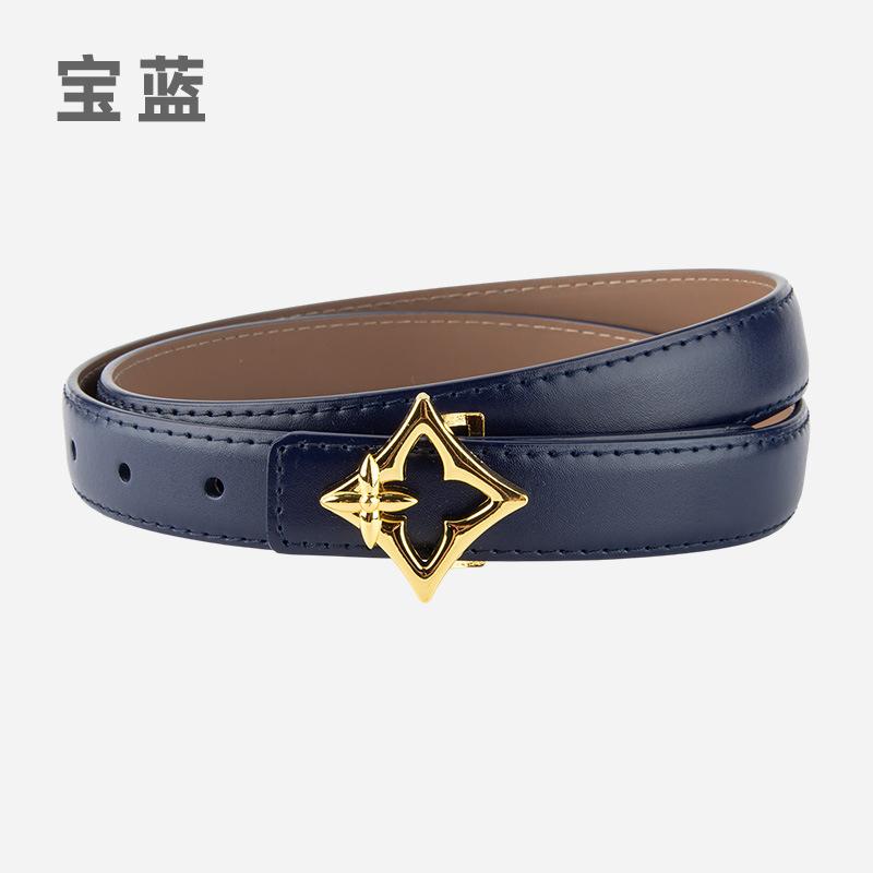 Belt Women's Genuine Leather Korean Version Douyin Belt Women's Young People Cowhide Belt