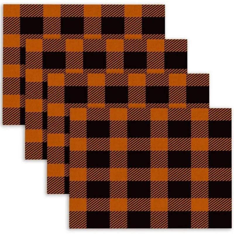 1PC Happy Thanksgiving with Falling Leaves Placemats Autumn Holiday Decoration for Dining Table