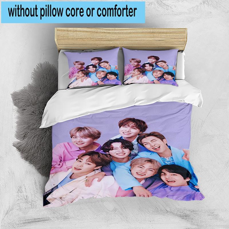 3 Stück K-Pop Musikgruppe 3 Stück Bettwäsche, inklusive 3 Stück Bettbezug und 2 Stück Kissenbezüge. Perfekt für Weihnachten, ideal für Schlafzimmer, Wohnheimzimmer