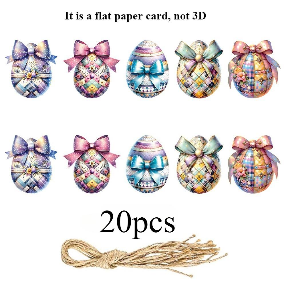 10pcs Easter Egg Decoration Small Hang Tag, Rabbit Carnival Party Decoration, Easter Egg Gift Label Decoration, Home Decoration.
