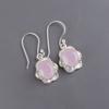 Rose Chalcedony Gemstone 925 Sterling Silver Jewelry Handcrafted Earrings 1.30" EE-11-16