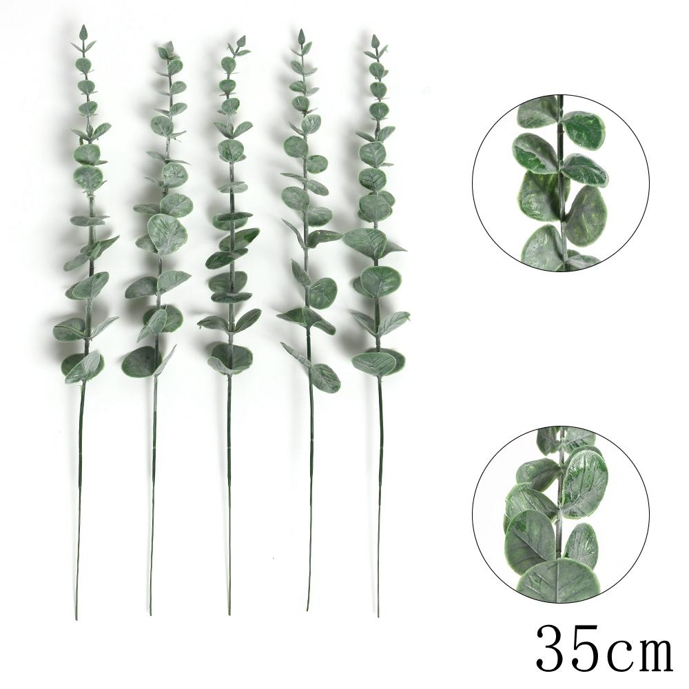 5/10Pcs Artificial Eucalyptus Leaves Green  Fake Plant for Wedding Decoration Garden Outdoor Home Decor Table Wreath Accessories
