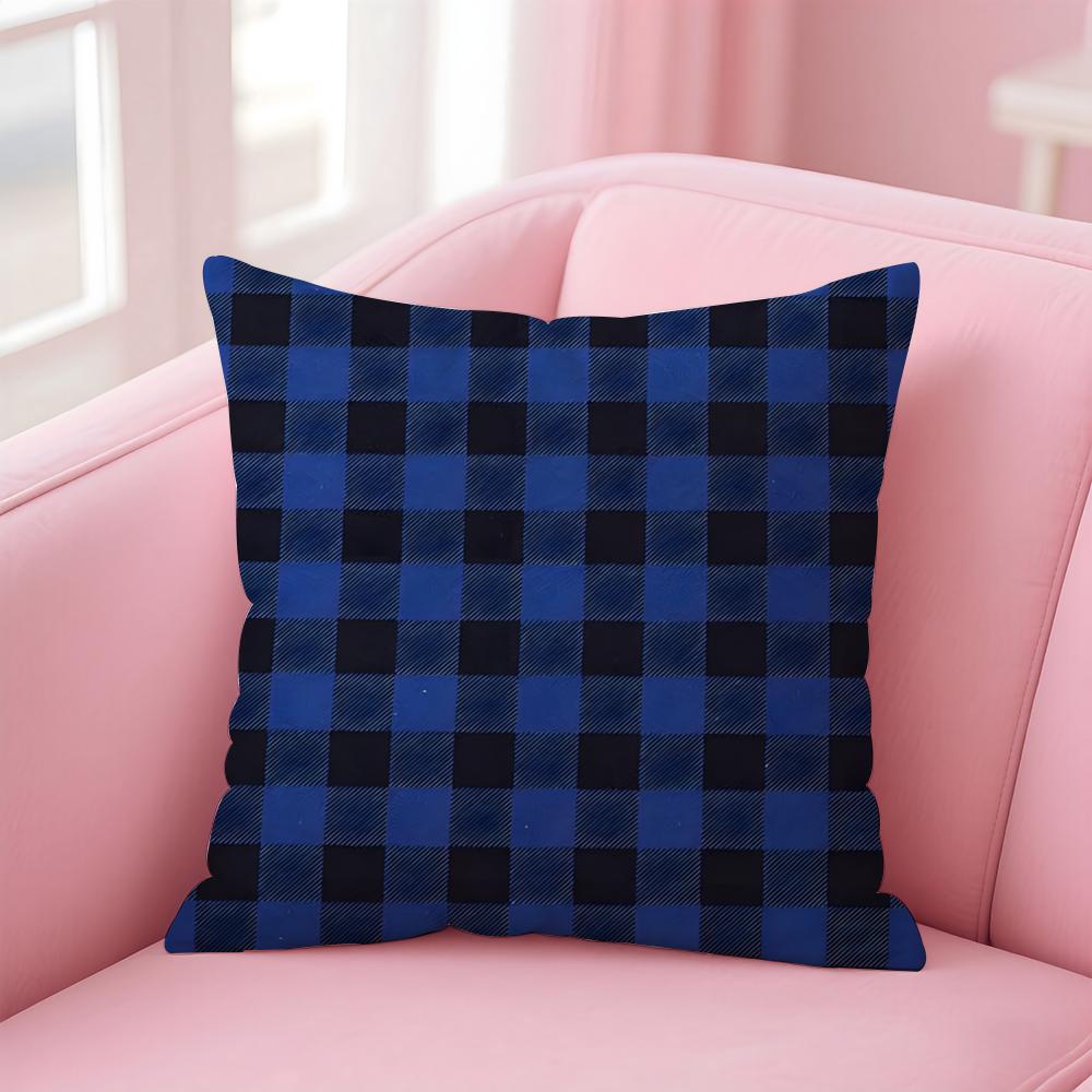 Checkered Pattern Cushion Cover Comfortable Reversible Pillow Cover Ideal for Car Sofa Bedroom  Beyond
