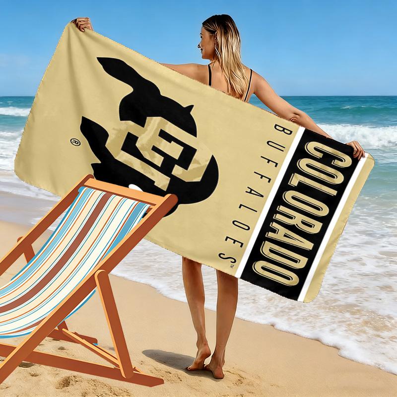 Colorado Buffaloes Print Beach Towel, Large Soft Quick Dry Towel for Beach Camping Swimming