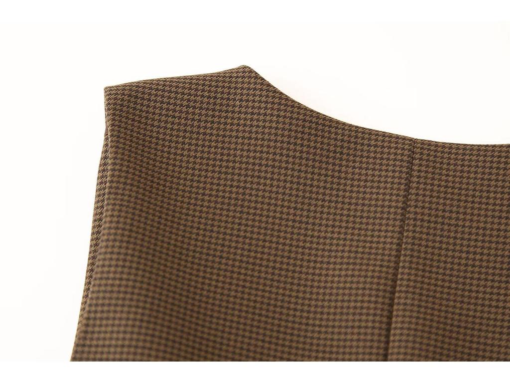 Autumn 2024 Women's European & American Style Plaid Square Neck Top