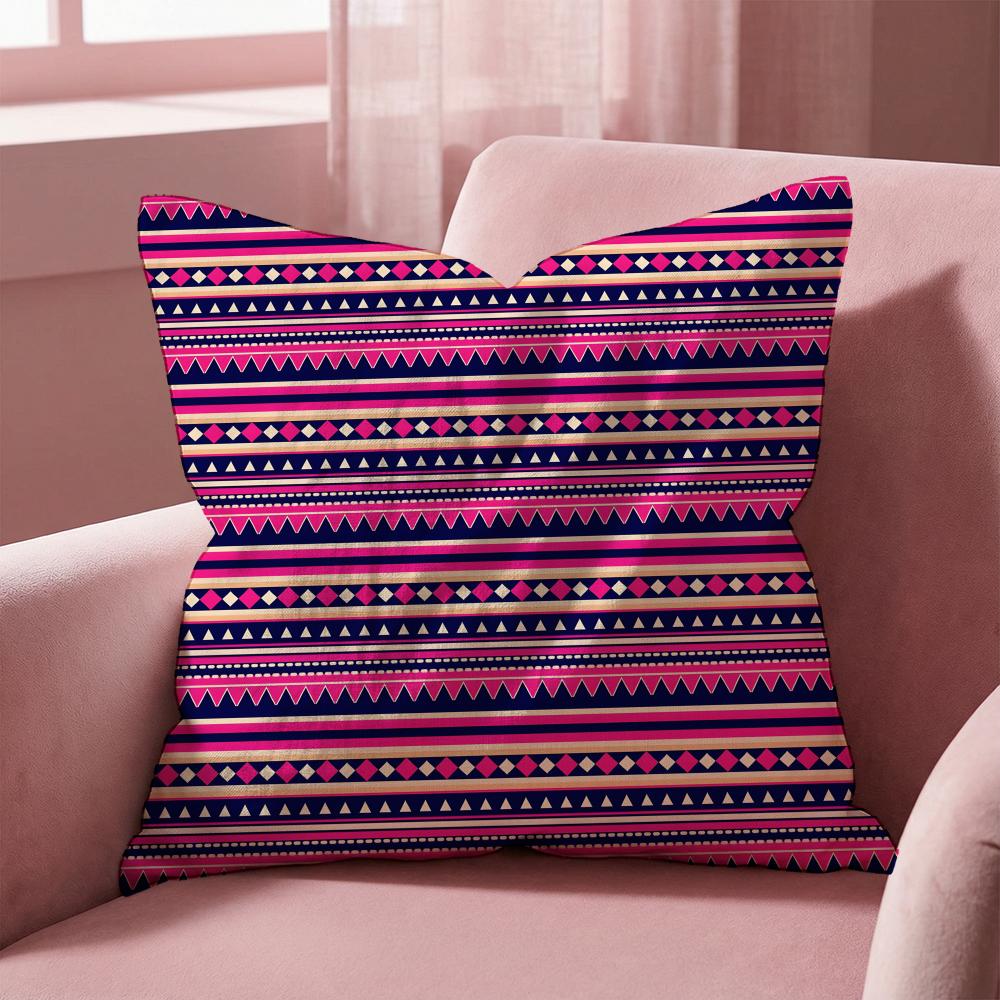 Retro Patterns Cushion Cover MultiScene Pillow Cover for Home Car Reversible Soft Durable for Daily Use