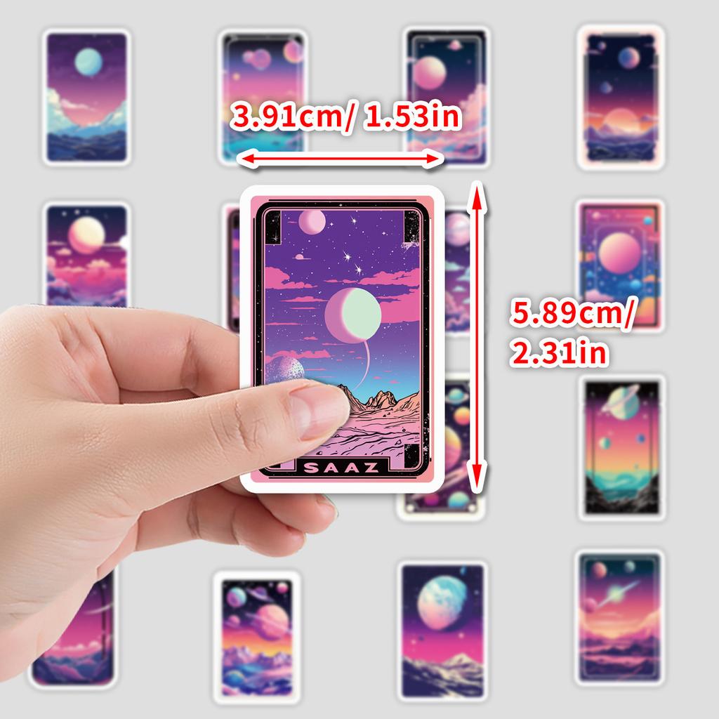 50 Cyber Planet Card Graffiti Stickers DIY Stationery Stickers Water Cup Computer Waterproof Decorative Stickers