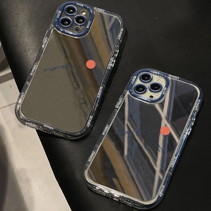 For Apple 16 Mobile Phone Case Mirror Simple Sun for IPhone14ProMax Cream 15plus Personality 13