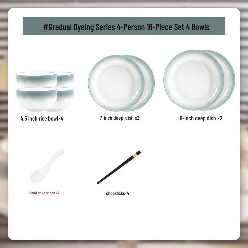 Nordic Underglaze Gradient Ceramic Dinnerware Set