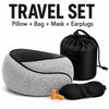 Memory Foam Travel Neck Pillow U-Shaped Airplane Sleep Office Car Use Portable Foldable With Carry Pouch
