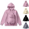 Damen Hoodie mit Haustier-Tasche und Fronttasche für kleine Hunde und Katzen, Lässiges Sweatshirt