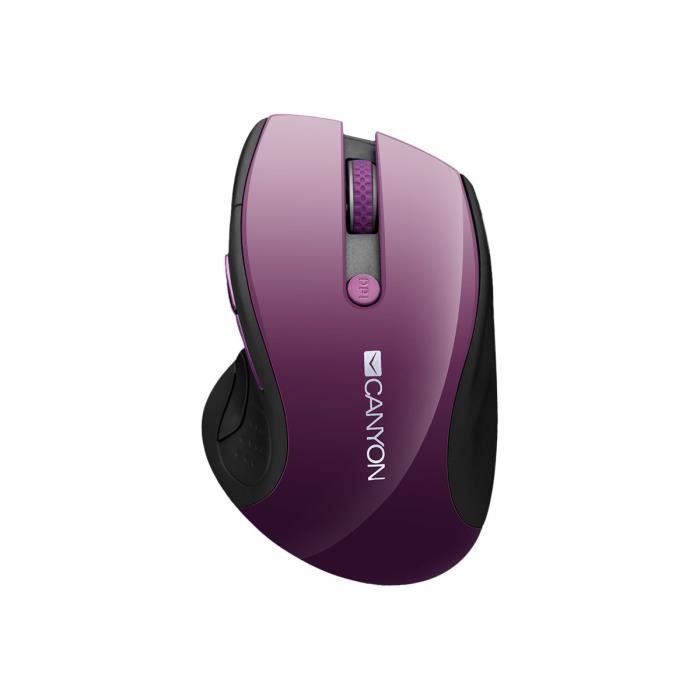 Souris sans fil - CANYON - CNS-CMSW01P - LED bleue - 6 boutons - 2.4 GHz - USB violet
