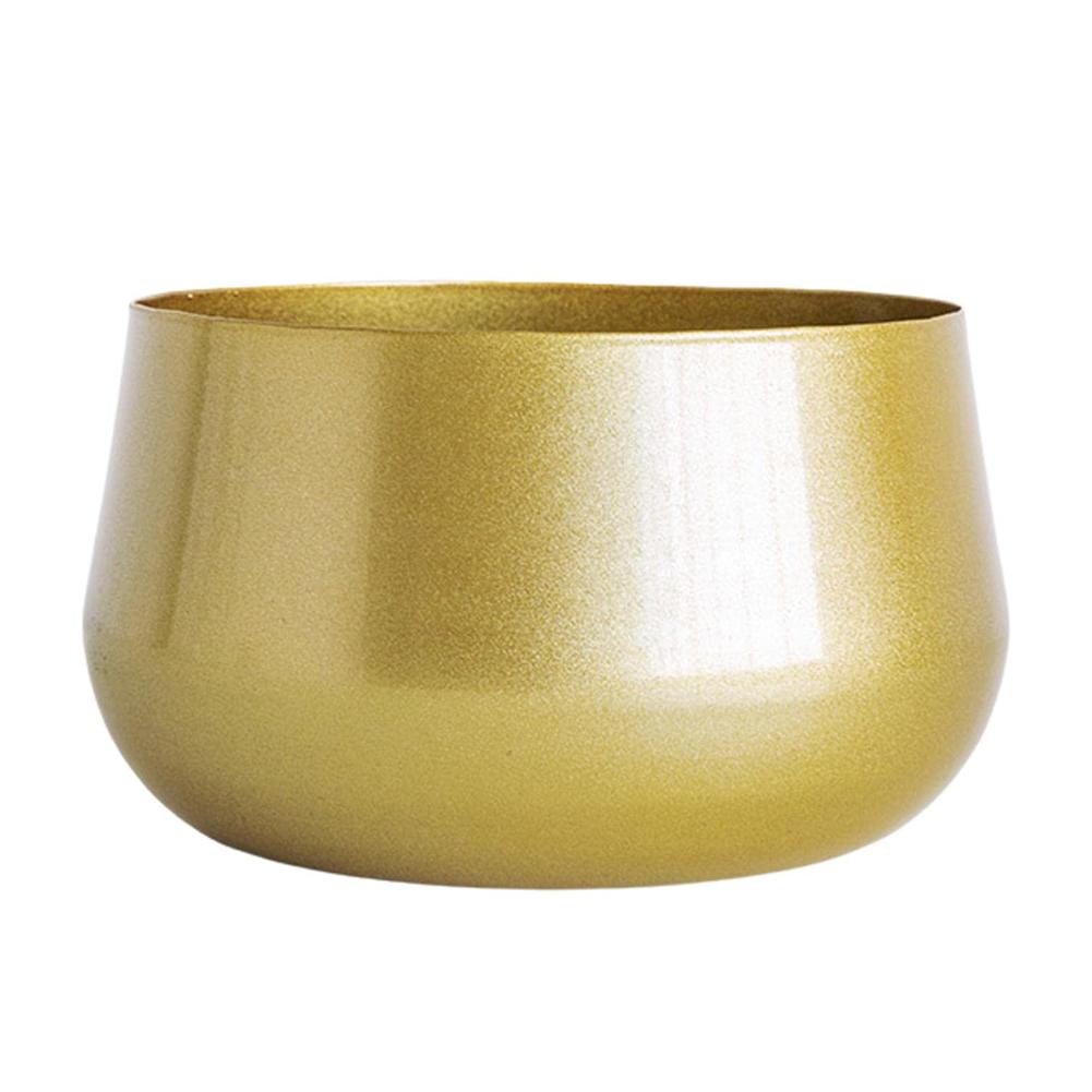 New Metal Flower Pot Household Plant Gold Pot Indoor Garden Terrace With Drainage Hole Plant Flower Pot Gold Pot