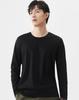 Men's 175g Pima Cotton Long-Sleeved Crew Neck T-Shirt, Solid Color, 80 Count, Versatile Casual Base Layer
