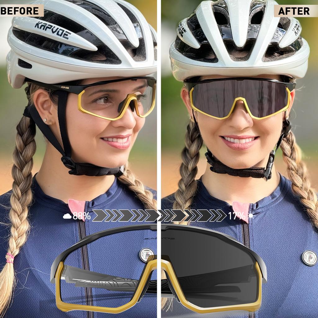 Pochromic Cycling Sunglasses Cycling Glasses UV400 Bicycle Goggles MTB Sports Eyewear Sunglasses Outdoor Bike Glasses
