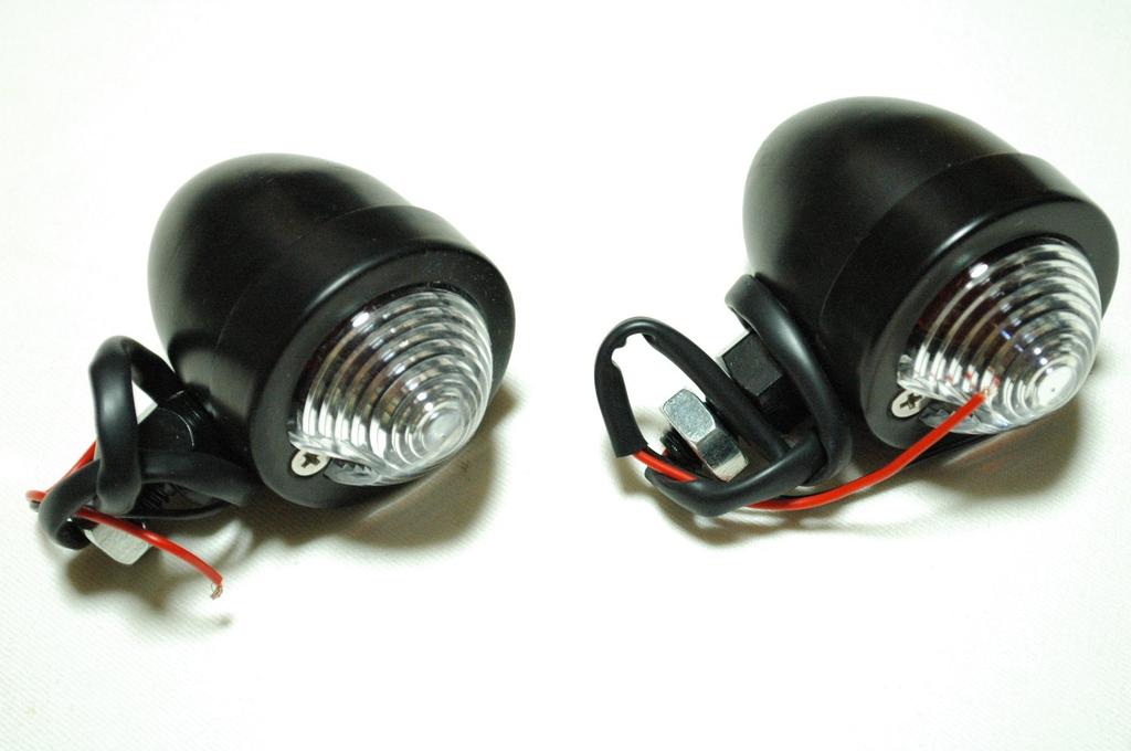 Universal Billet Bullet Turn Signals of for American Motorcycles Black with Clear (Set 2) [ADVANTAGE] (2 Lenses)