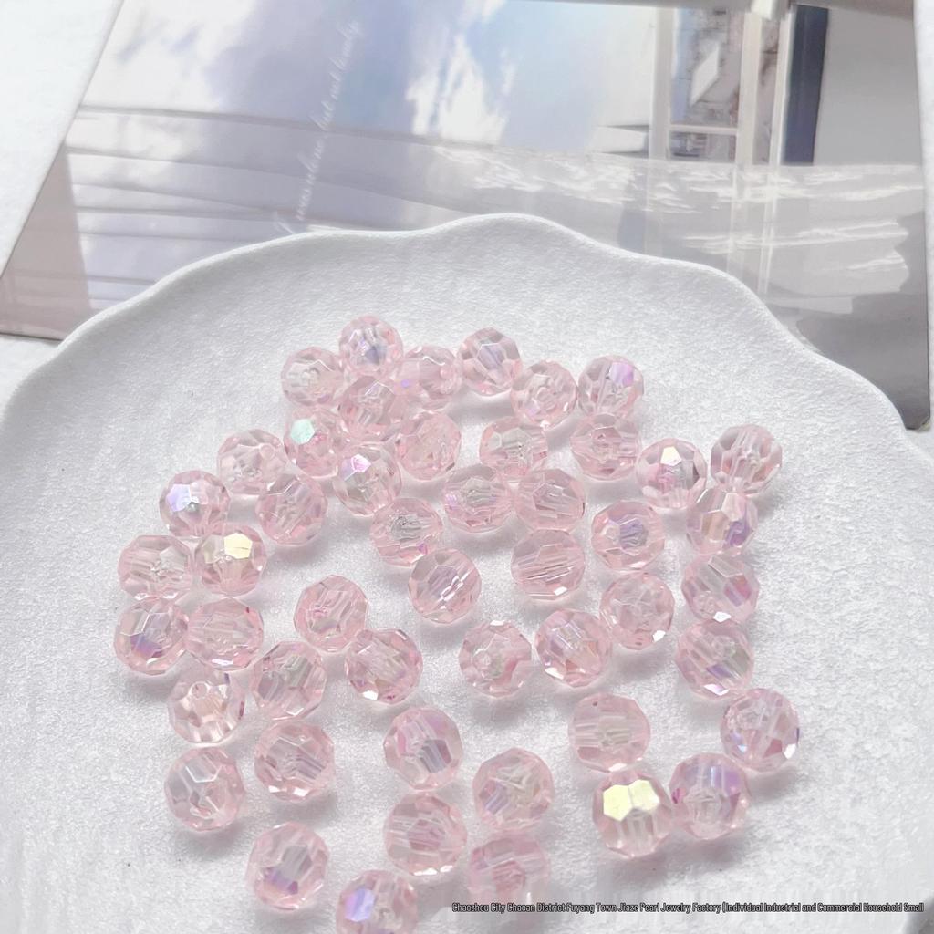 Acrylic AB Color Crystal Beads: Straight Hole Transparent Beads for DIY Phone Chains, Necklaces, and Decorations.
