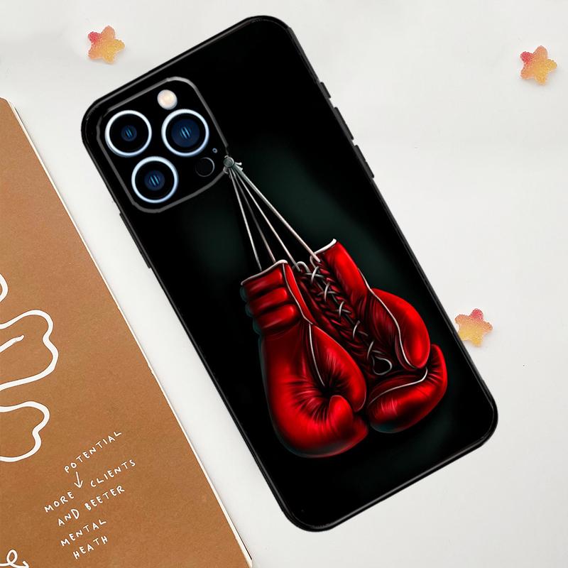 Boxing Art Case For iPhone 15 16 14 13 12 11 Pro Max Plus X XR XS Max 12 13 Mini Soft Bumper Cover