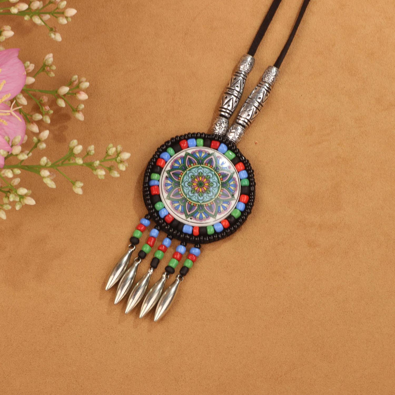 

Богемское этническое ретро ожерелье, цепочка для свитера, подвеска с кисточкой, европейские и американские яркие и модные аксессуары