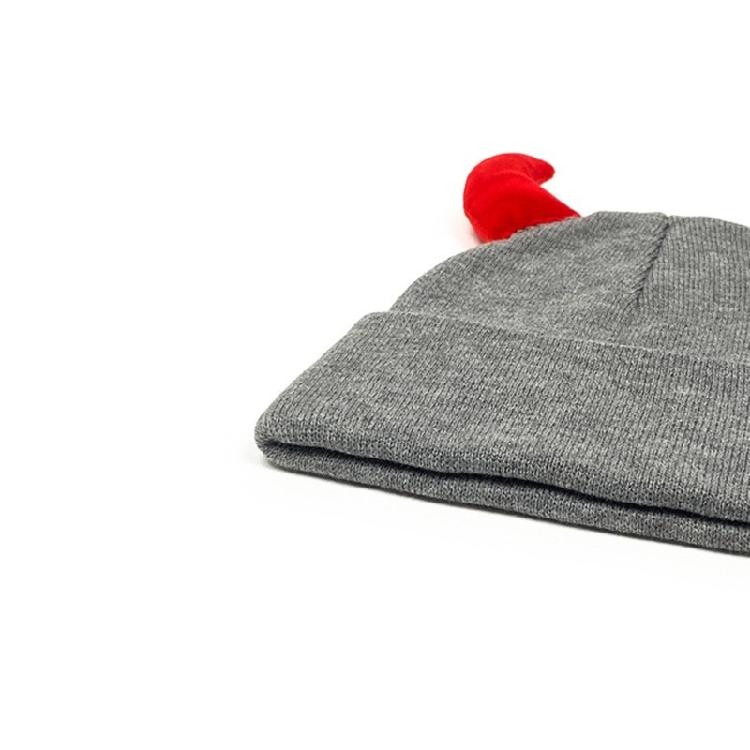 Devil Horn Winter Hat for Adult Handwoven Stretchy Caps Outdoor Activity Hat for Skiing Knitted Skull Hat Cool Accessory