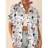 Women's Full-Body Animal Print Button-Up Shirt Short-Sleeve Collar Blouse Casual Daily Wear Spring Summer Fall Non-Matching Styl