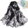 Floral Printed Chiffon Silk Scarf Woman Spring Summer Shawl Light Thin Scarves Sun Protection Wrap Ladies Beach Headband