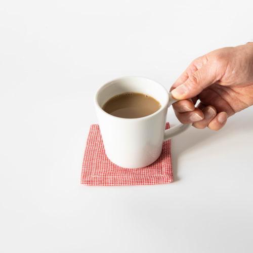 VETLER 100% Indian Cotton Coasters, Set of 3, 10x10cm, Fabric, Stylish and Cute, for Kitchen, Interior, and Cafe Use (Houndstooth Black)